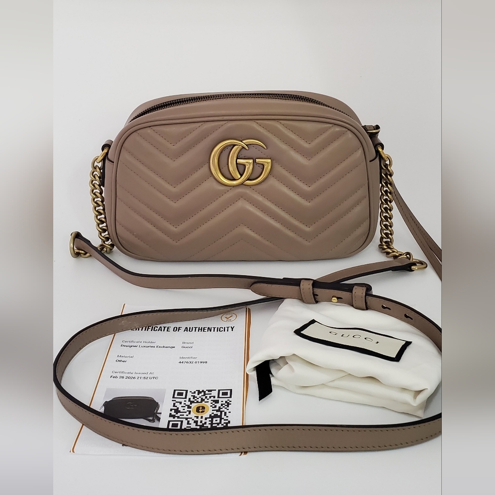 Gucci GG Marmont Small Matelasse Leather Camera Bag
